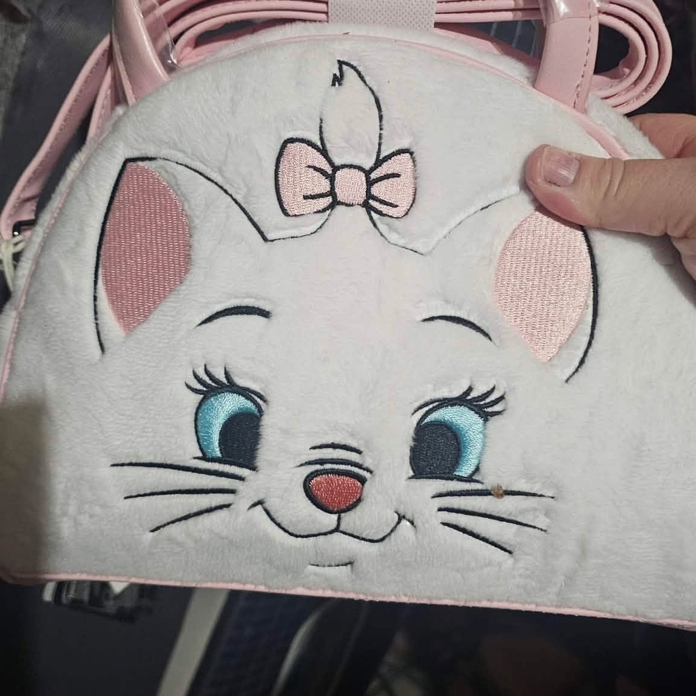 Loungefly White and Pink Cat Face Crossbody Bag NWT